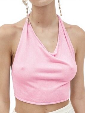 AYA MUSE Cinnabar Halter Top In Light Pink